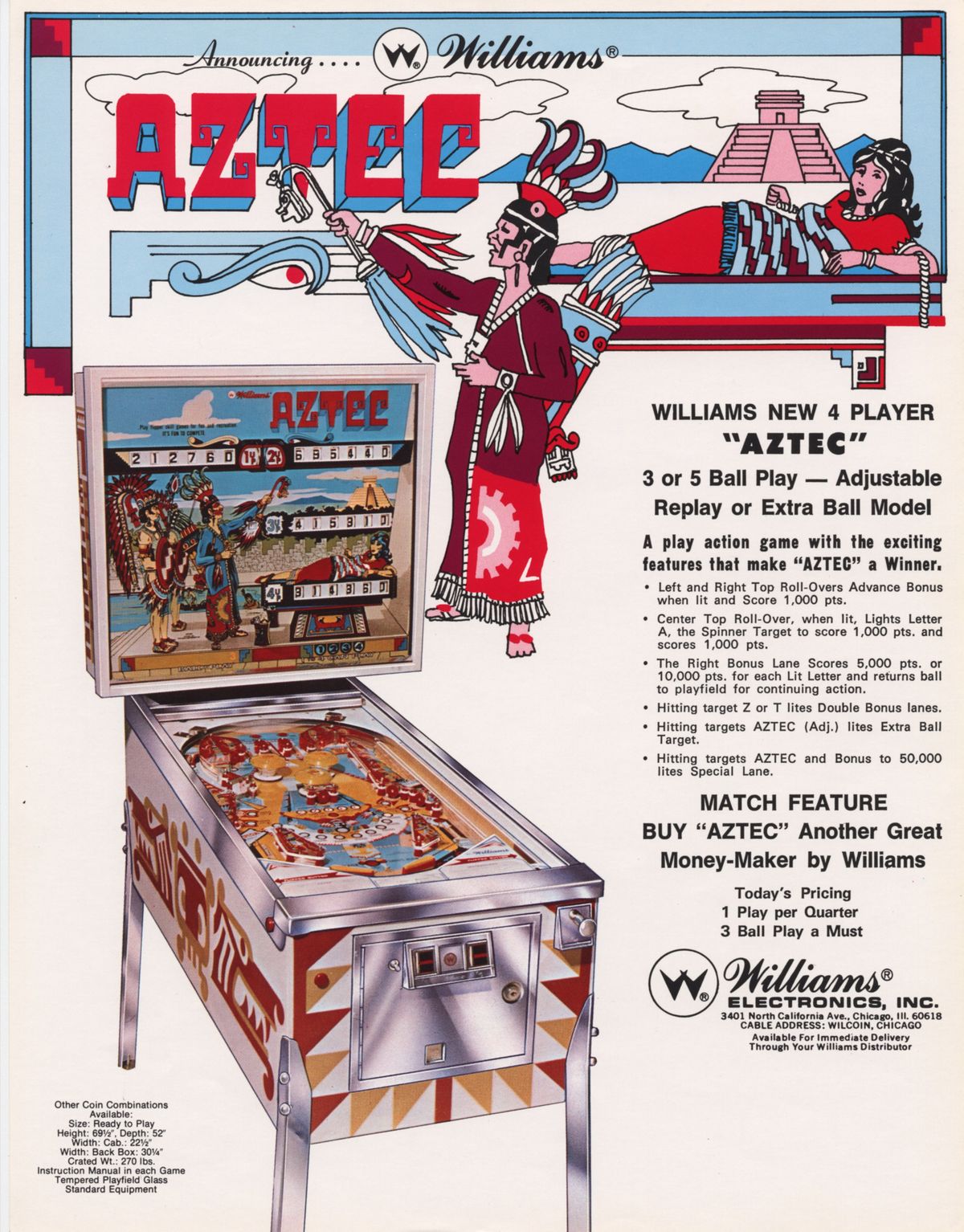 williams aztec pinball machine